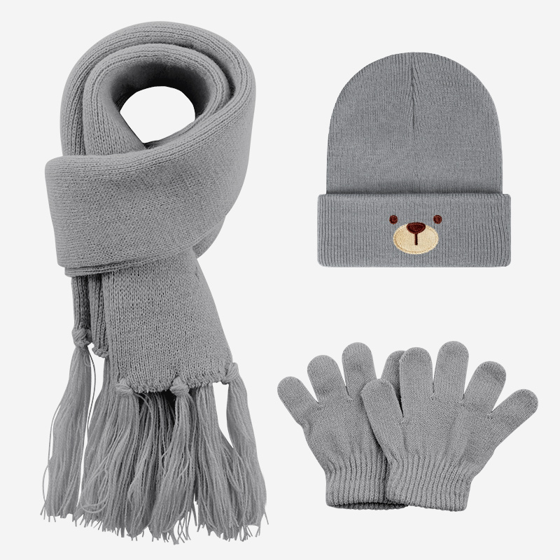 Kids Outdoor Gloves - Stylish Versatile 3PC 1‑3Y Kids Knit