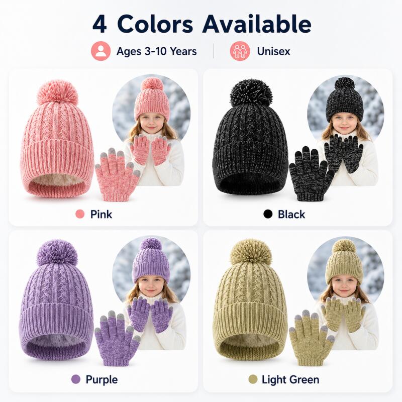 Kids Winter Knit Hat Touchscre - Kids Outdoor Gloves recension och pris