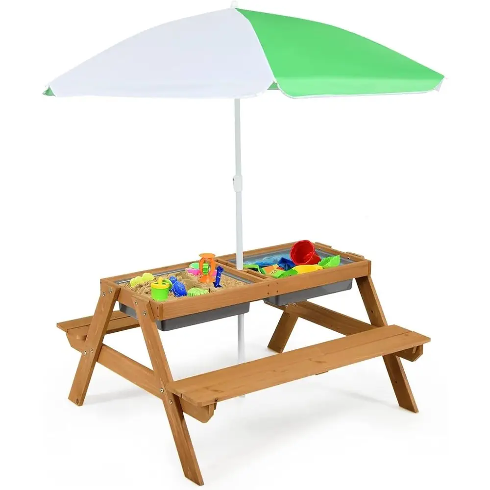 4-in-1 Wooden Sand & Water Pic - Kids Outdoor Wooden Table recension och pris
