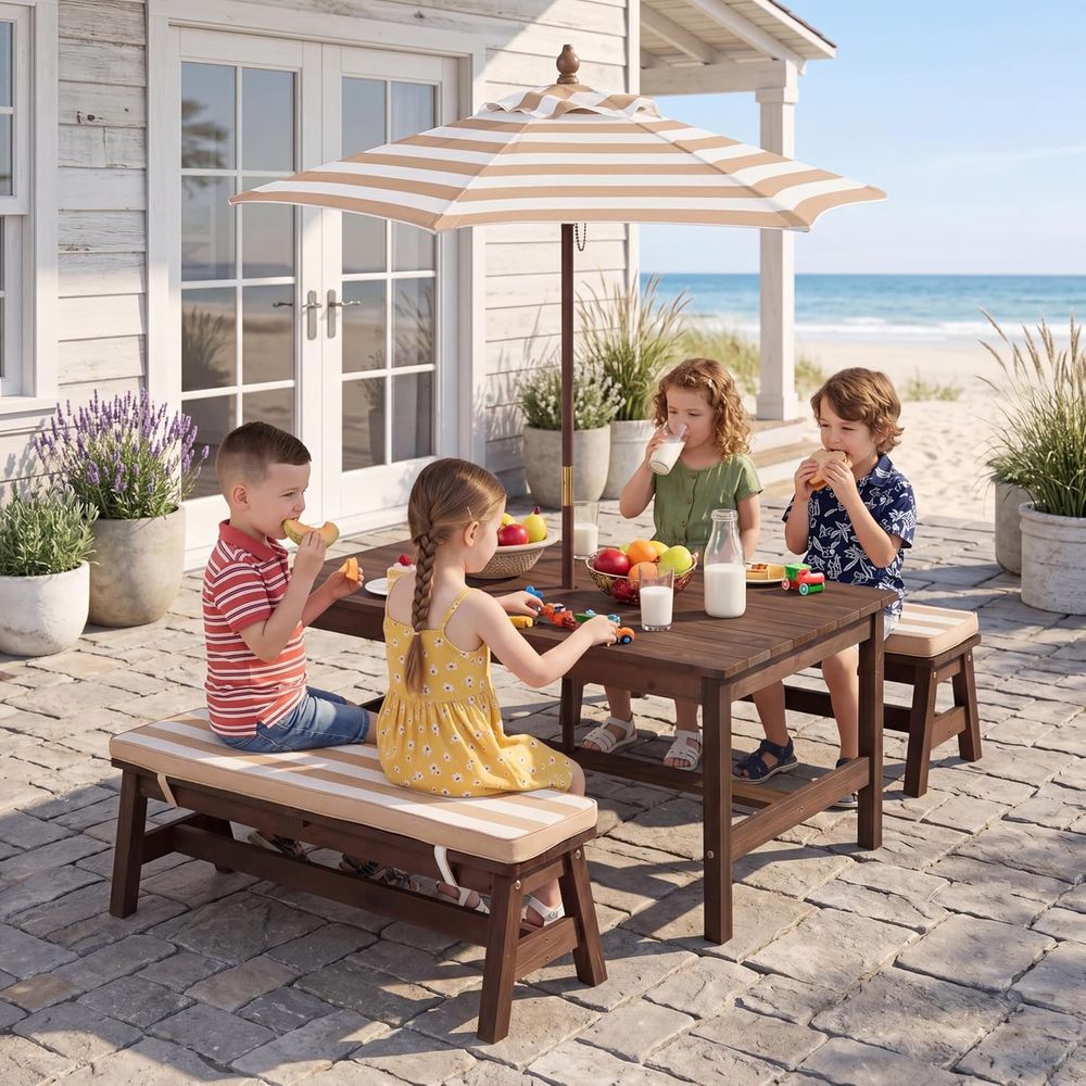 Kids Picnic Table, Large 42“x  - Kids Outdoor Wooden Table recension och pris