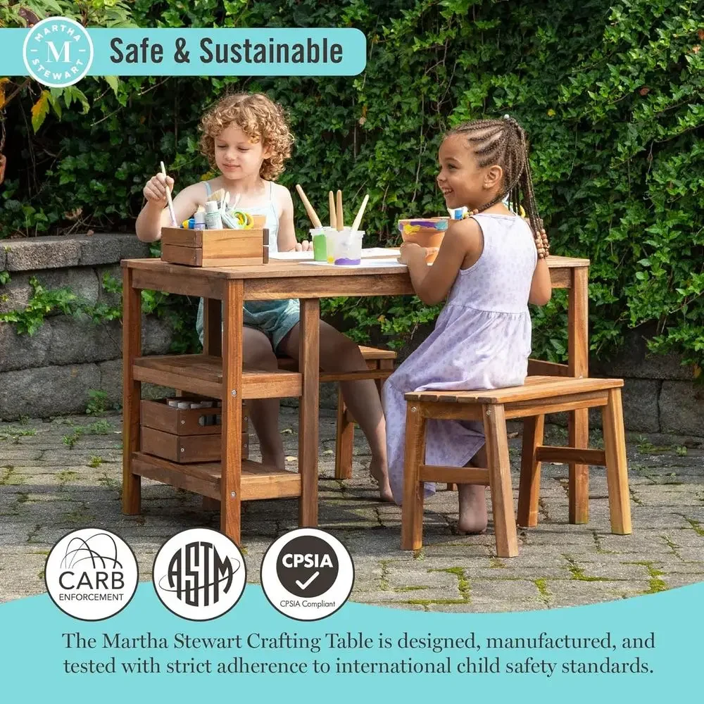 Kids Outdoor Crat Table and 2  - Kids Outdoor Wooden Table recension och pris