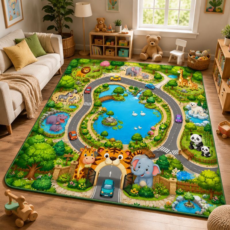 VIKAMA Kids Farm Zoo Play Rug  - Kids Outdoor Zoo recension och pris