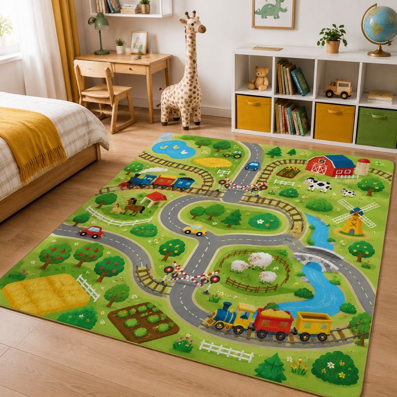 VIKAMA Kids Farm Zoo Play Rug  - Kids Outdoor Zoo recension och pris