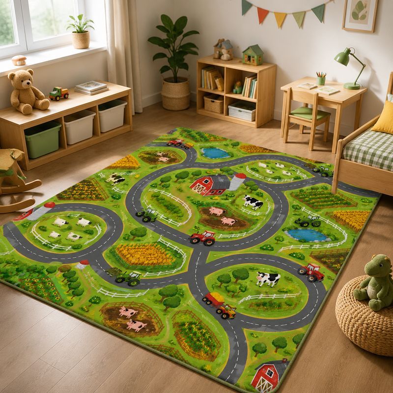 VIKAMA Kids Farm Zoo Play Rug  - Kids Outdoor Zoo recension och pris