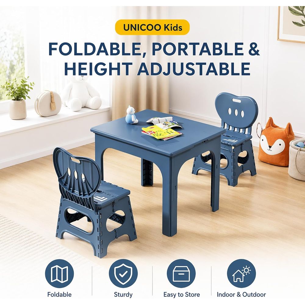 oldable Table and Chair Set, H - Kids Outdoor Wooden Table recension och pris