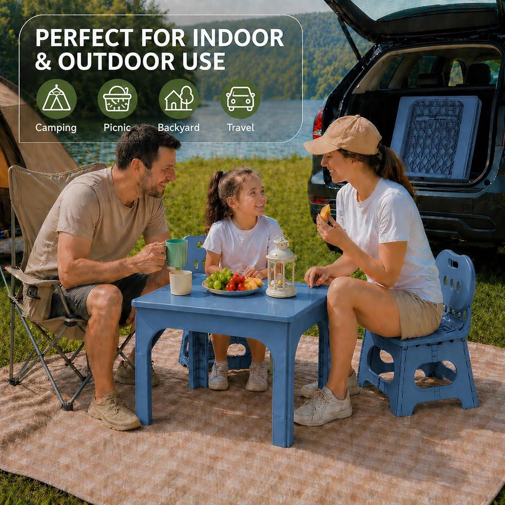 oldable Table and Chair Set, H - Kids Outdoor Wooden Table recension och pris