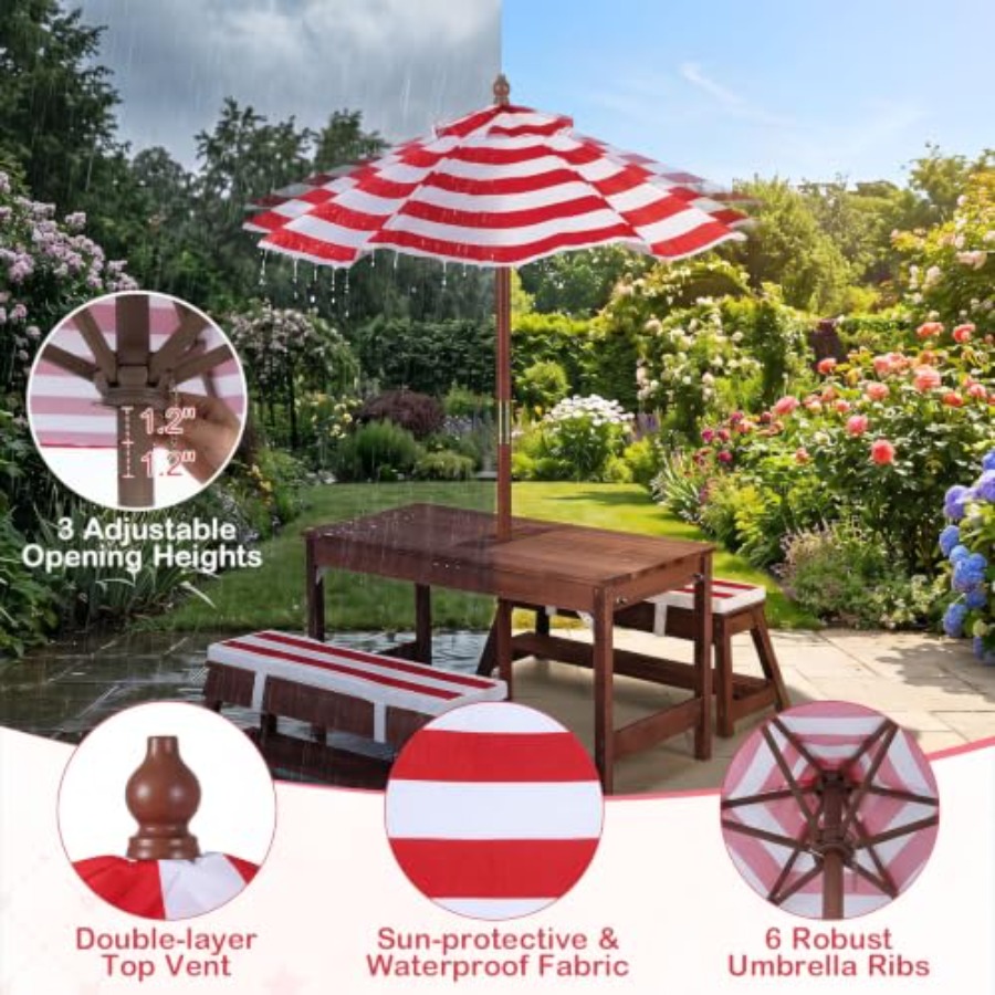 Outdoor kids picnic table for  - Kids Outdoor Wooden Table recension och pris