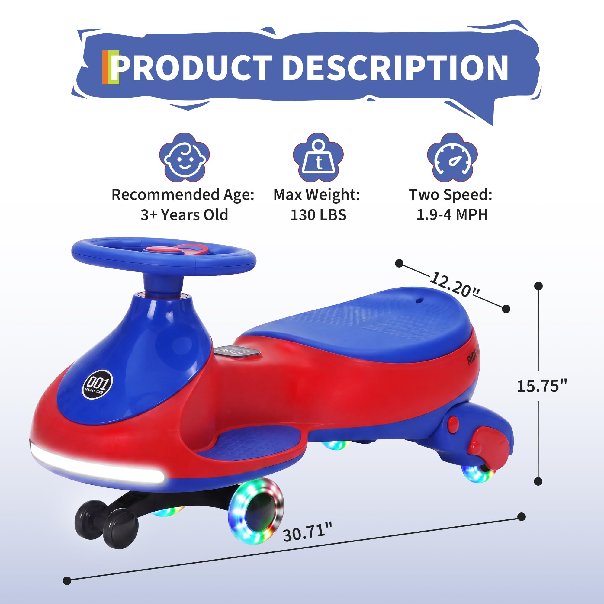 12V Electric Wiggle Car Kids W - Ride On Toy Car recension och pris