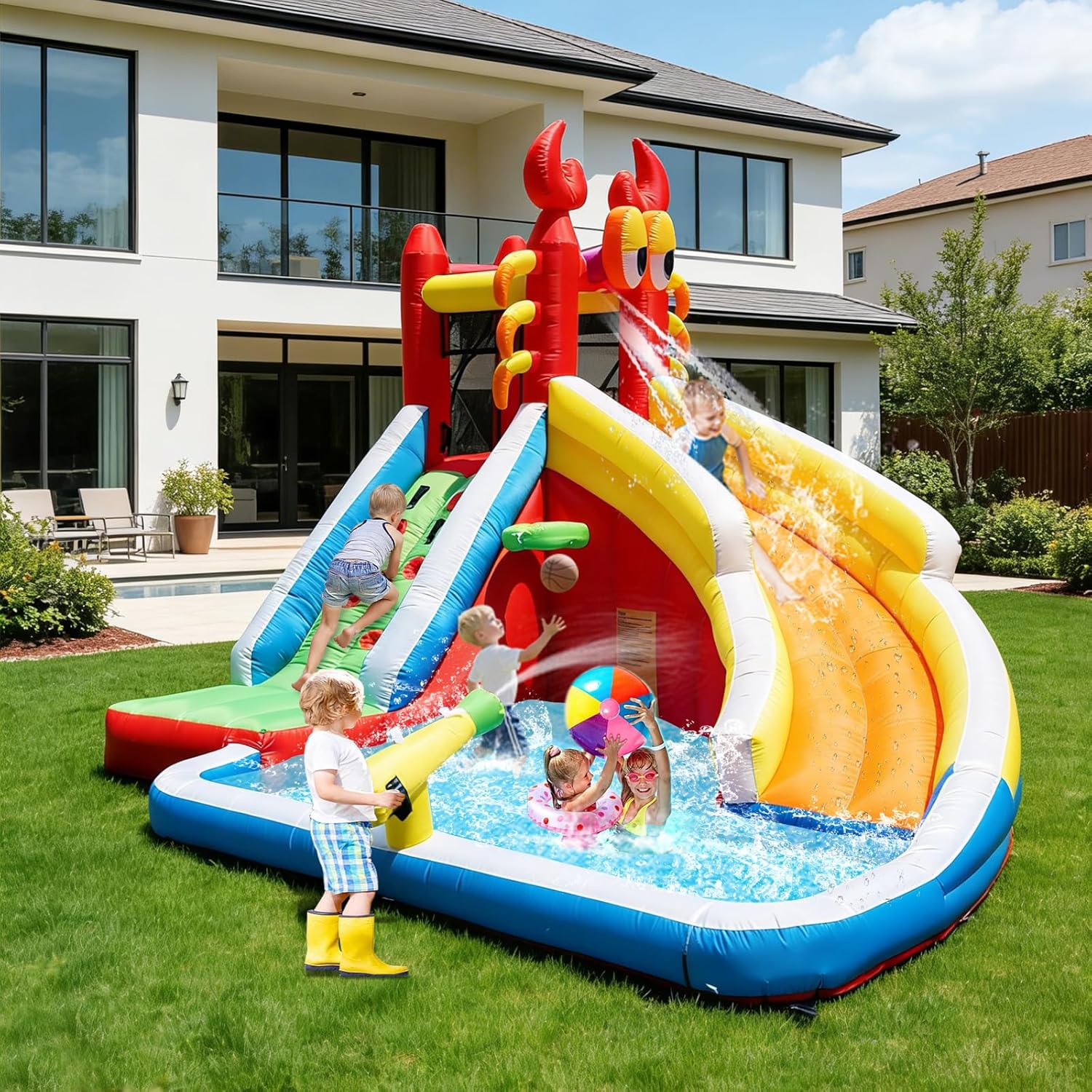 Large Inflatable Bounce House  - Kids Outdoor Basketball recension och pris