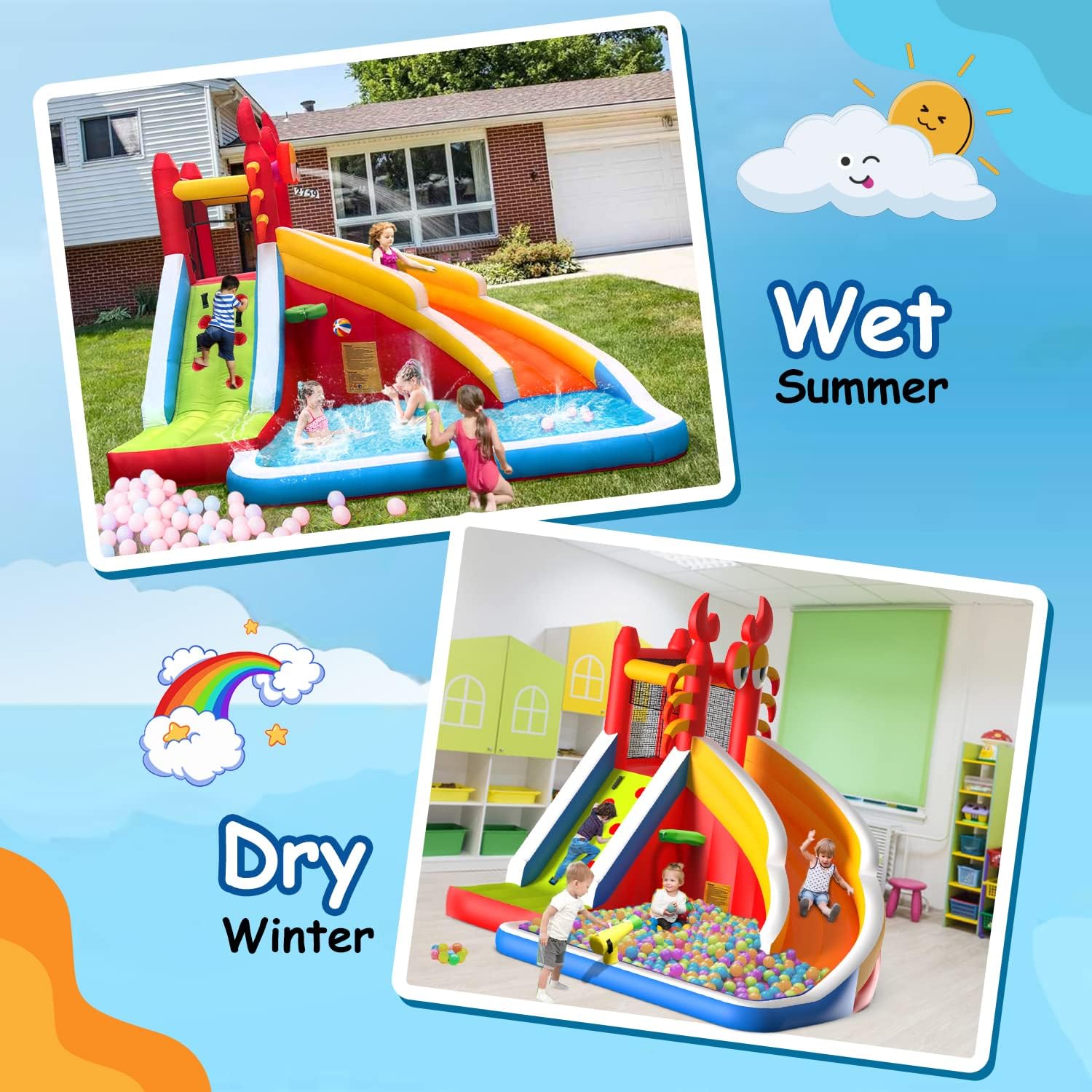 Large Inflatable Bounce House  - Kids Outdoor Basketball recension och pris