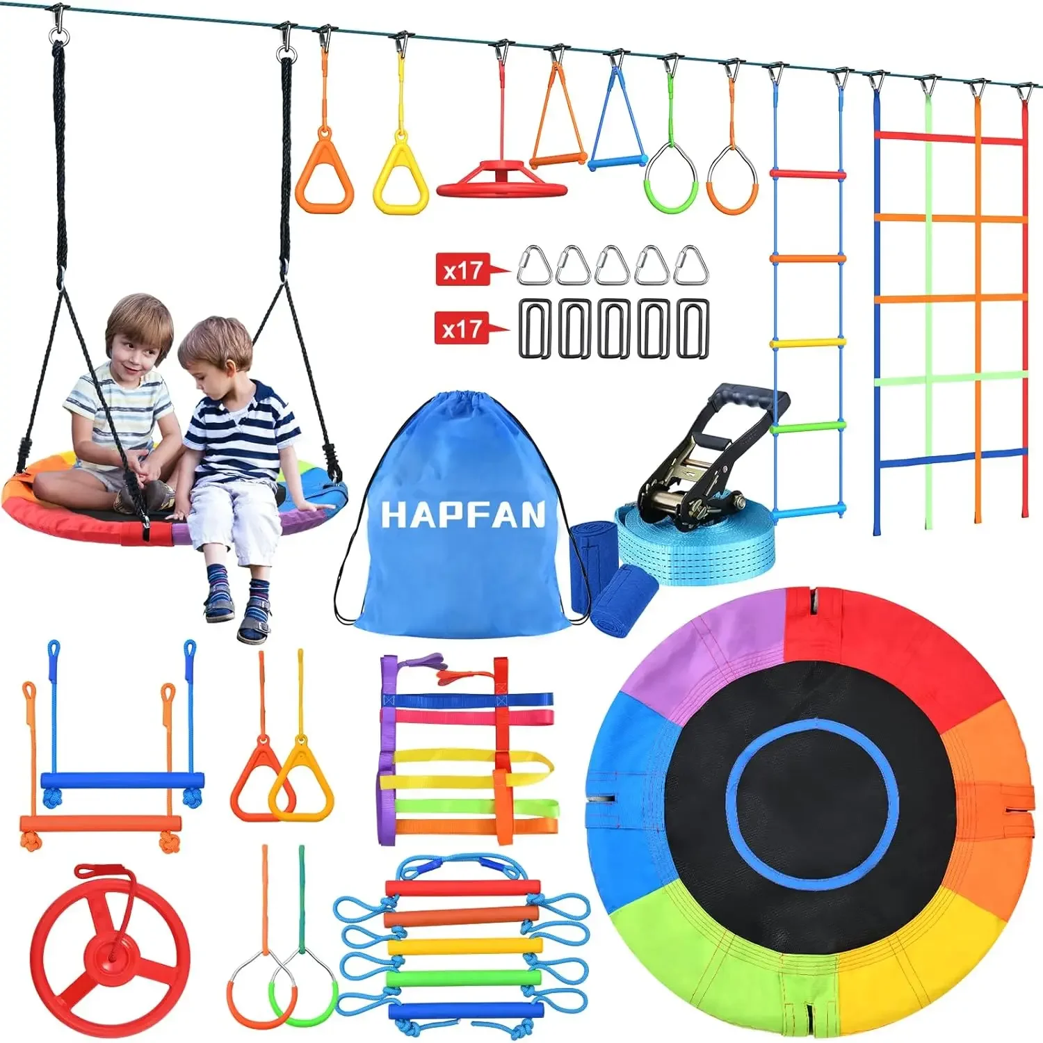 Activity priceHapfan 50 FT Nin - Kids Outdoor Ninja Course recension och pris
